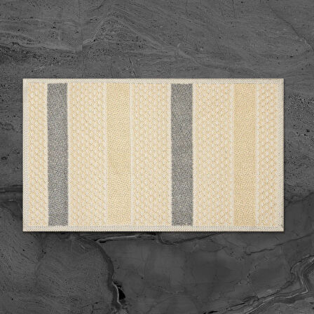 Soft Frodo Natürel 2'li Banyo Paspası - Antrasit - 60x100 cm + 50x60 cm