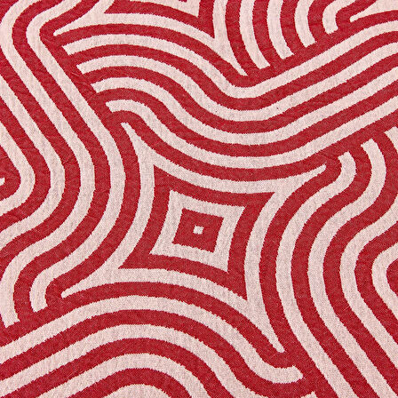 Soft Geometrik Desenli Çift Kişilik Yatak Örtüsü - Kırmızı - 225x250 cm