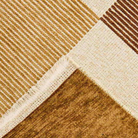 Soft Nestory Reony Halı - Kahverengi - 80x150 cm