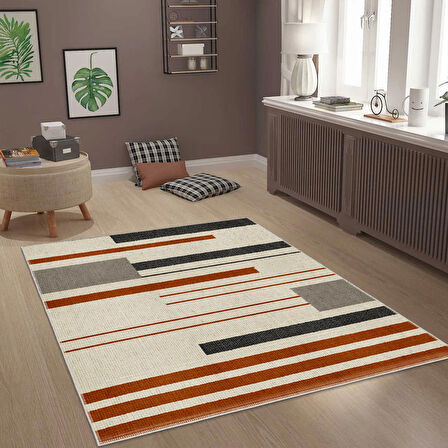 Çizgili Dekoratif Halı - 160x230 cm