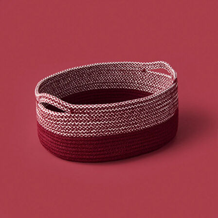 Living Earthy Hues Dekoratif Sepet - Bordo - 26x20x9 cm