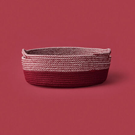 Living Earthy Hues Dekoratif Sepet - Bordo - 26x20x9 cm