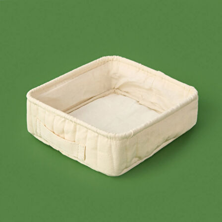 Living Kare Düzenleyici Sepet - Krem - 26x26x8 cm