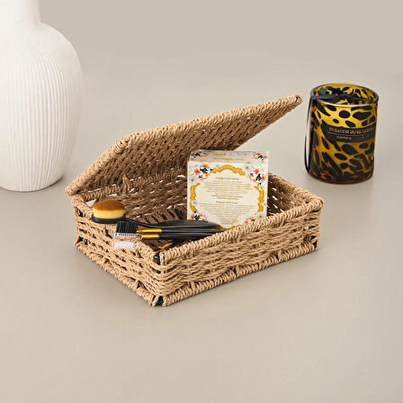 Living Dekoratif Saklama Kutusu - Kahverengi - 5x15x20 cm