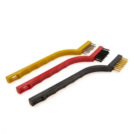 3'lü Tel Fırça - Renkli - 16 cm