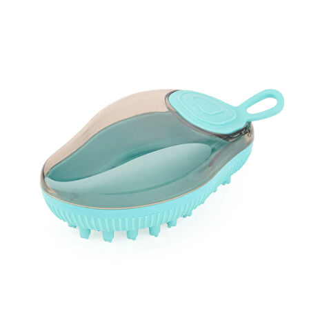 Doldurulabilir Kedi Köpek Yıkama Fırçası - Mavi - 9 cm