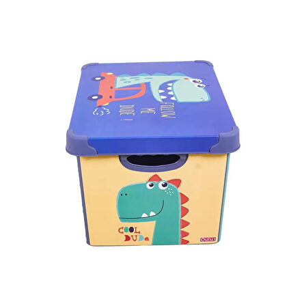 Dinozor Figürlü Oyuncak Kutusu - Renkli - 17 lt
