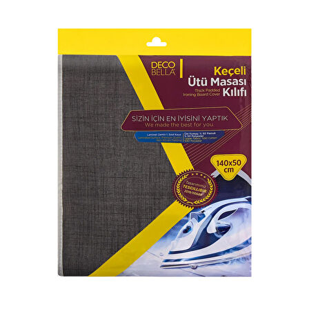 Keçeli Ütü Masası Kılıfı - Antrasit - 140x50 cm