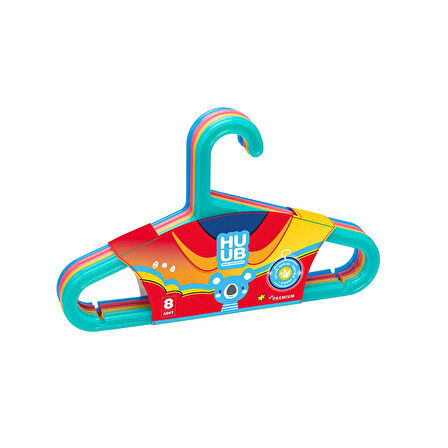 8'li Çocuk Elbise Askısı - Renkli - 32x20 cm