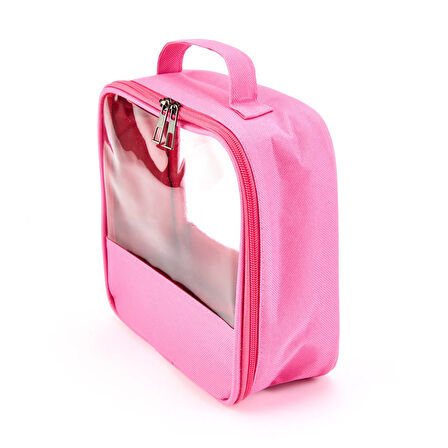 PVC Detaylı Kozmetik Çantası - Pembe