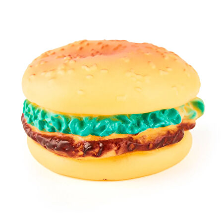 Sesli Hamburger Kedi Oyuncağı - Renkli - 8 cm