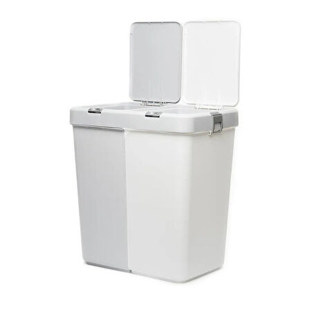 Duo Laundry Çamaşır Sepeti - Gri / Beyaz - 80 lt