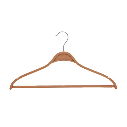 3'lü Ahşap Görünümlü Elbise Askısı