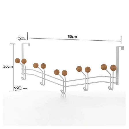 5'li Kapı Arkası Askılık - Beyaz
