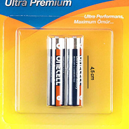 Ultra Premium Alkalin 1,5 V. 2'li AAA Boy Pil