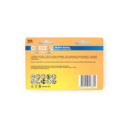 Ultra Premium Alkalin 1,5 V. 8'li AAA Boy Pil