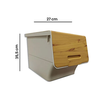 Bambu Görünümlü Tekerlekli Organizer - 12 lt