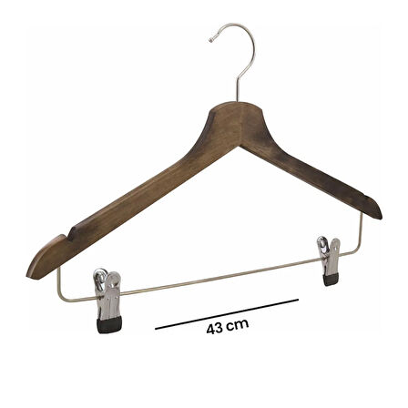 Ahşap Etek Pantolon Gömlek Askısı - Ceviz