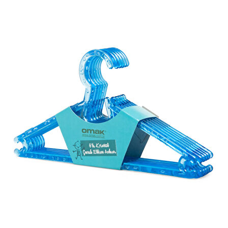 6'lı Kristal Çocuk Elbise Askısı - Asorti