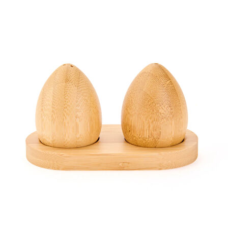 Yumurta Tuzluk Biberlik - Kahverengi - 11,8x6x6,6 cm