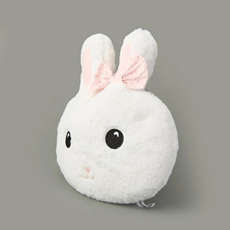 Dreamy Mutlu Tavşan Figürlü Yastık - Beyaz - 35x45 cm