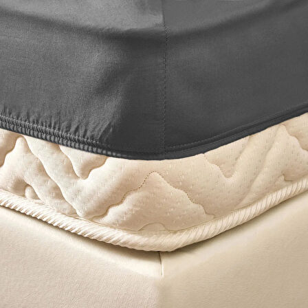 Soft Basic Tek Kişilik Lastikli Çarşaf - Antrasit - 100x200 cm