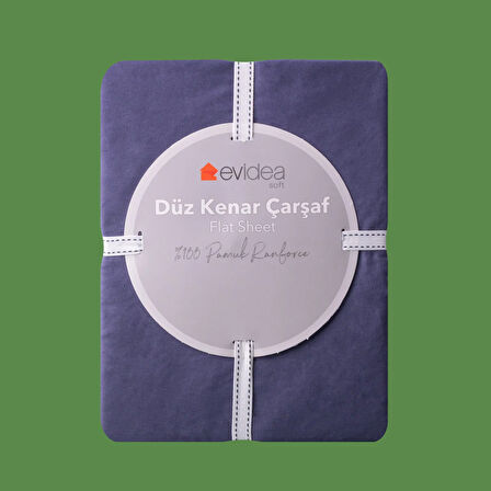 Soft Basic Tek Kişilik Düz Kenar Çarşaf - Lacivert - 160x240 cm