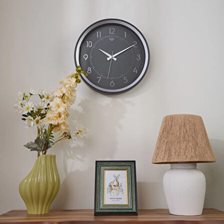 Duvar Saati - Füme - 36 cm