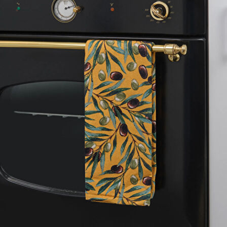 Soft Olive Mutfak Havlusu - Hardal - 40x66 cm
