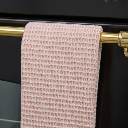 Soft Waffle Mutfak Havlusu - Pembe - 30x50 cm