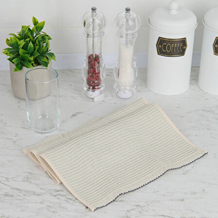 Soft Waffle Mutfak Havlusu - Mavi - 30x50 cm