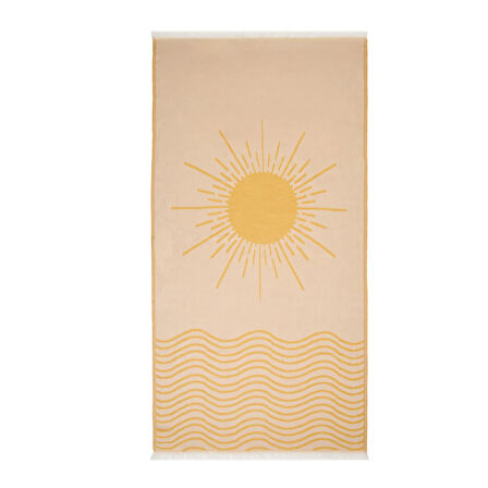 Soft Sun Madness Peştamal - Ekru - 90x160 cm