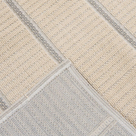 Soft Garis Dekoratif Halı - Ekru - 80x150 cm