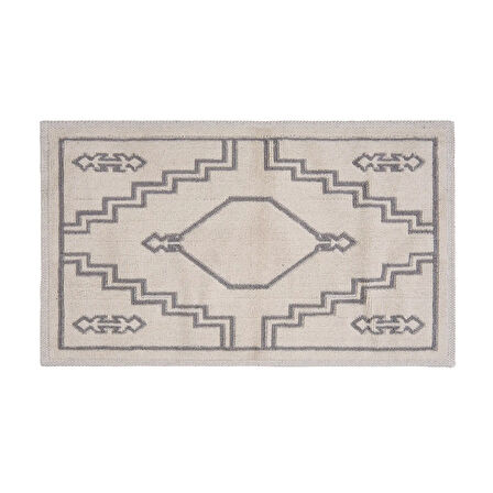 Soft Klas 2'li Banyo Paspası - Ekru / Gri - 60x100 cm + 50x60 cm