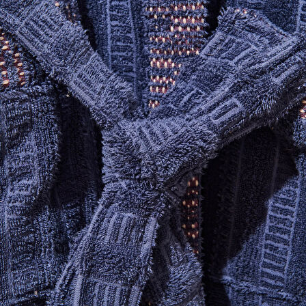 Soft Sun Madness Unisex Bornoz - Mavi - L/XL