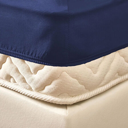 Soft Basic Tek Kişilik Lastikli Çarşaf - Lacivert - 100x200 cm