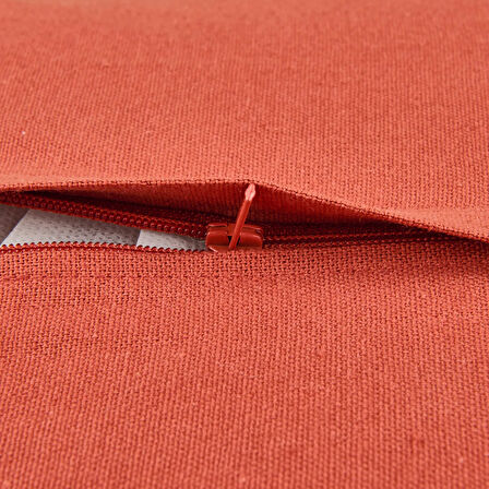 Soft Colorful Püskül Detaylı Kırlent - Kiremit - 40x40 cm