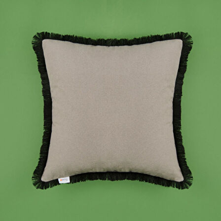 Soft Anthracite Saçak Detaylı Kırlent - Antrasit - 40x40 cm