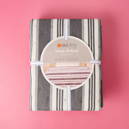 Soft Londra Tek Kişilik Yatak Örtüsü - Antrasit - 160x230 cm