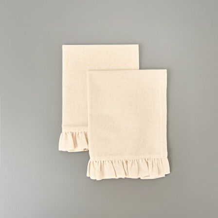 Soft Fırfırlı 2'li Amerikan Servis - Ekru - 35x50 cm