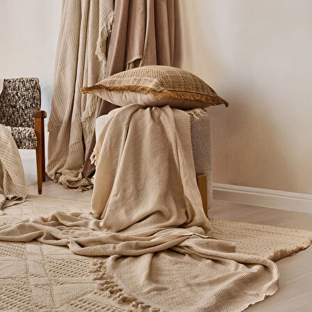 Soft Koltuk Şalı - Beyaz - 180x210 cm