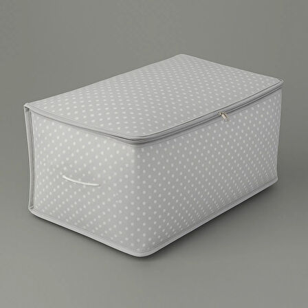 Home Puantiye Detaylı Maxi Boy Hurç - Gri - 75x40x40 cm