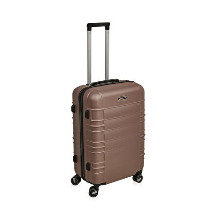Travel Star Orta Boy ABS Valiz - Platin - 66x45x26 cm