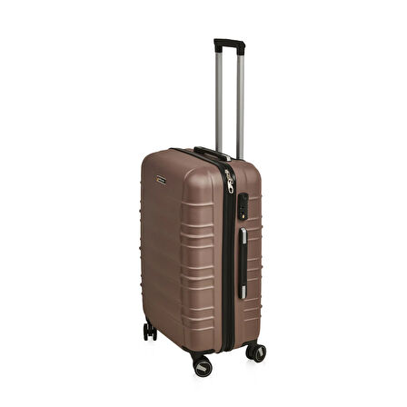 Travel Star Orta Boy ABS Valiz - Platin - 66x45x26 cm
