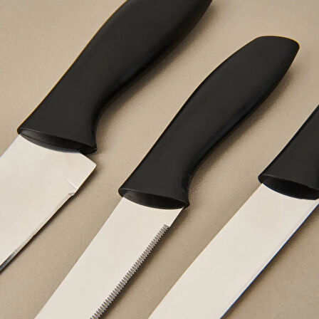 Kitchen Vakumlu 3'lü Çok Amaçlı Bıçak Seti - Siyah