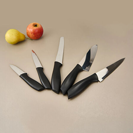 Kitchen Vakumlu 5'li Bıçak Seti - Siyah