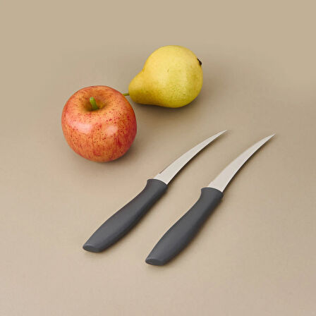 Kitchen 2'li Meyve Sebze Bıçağı - Siyah - 20 cm