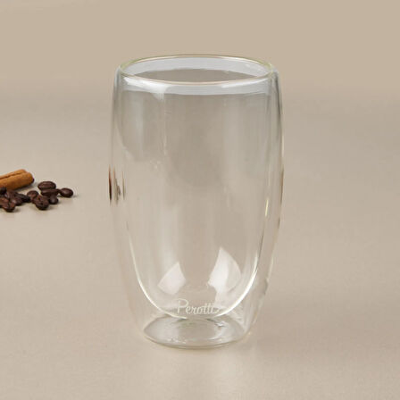 Çift Cidarlı Latte Bardağı - Şeffaf - 450 ml