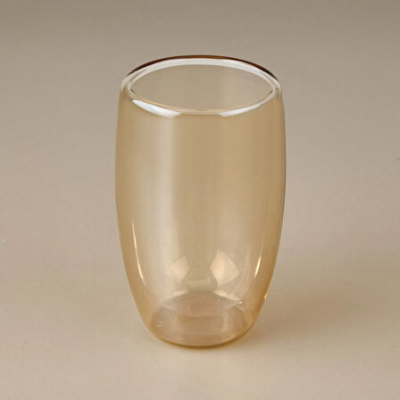 Çift Cidarlı Latte Bardağı - Amber - 450 ml