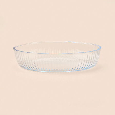 Twin Oval Cam Fırın Kabı - Şeffaf - 25x17 cm